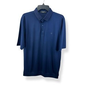 Konko Polo Shirt Mens L Navy Blue Golf Shirt Sleeve Shirt W Logo Classic Design